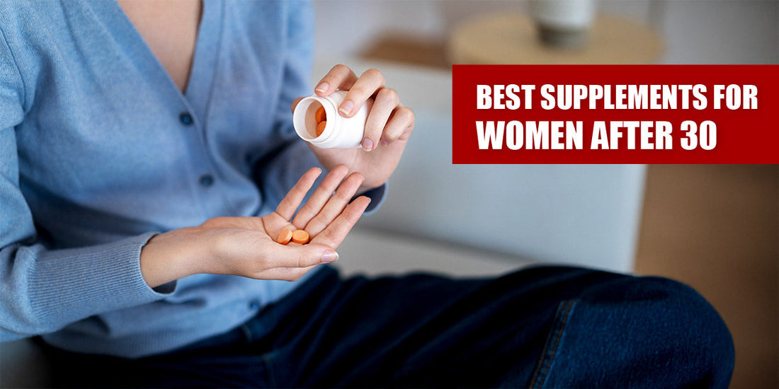 Woman holding supplements in hand – best supplements for women after 30