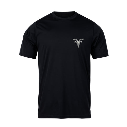 Bolt Active Half Sleeve Tee Sweat Wicking & Gym Ready Black half sleeve tee, xxl ,Xl, L ,M