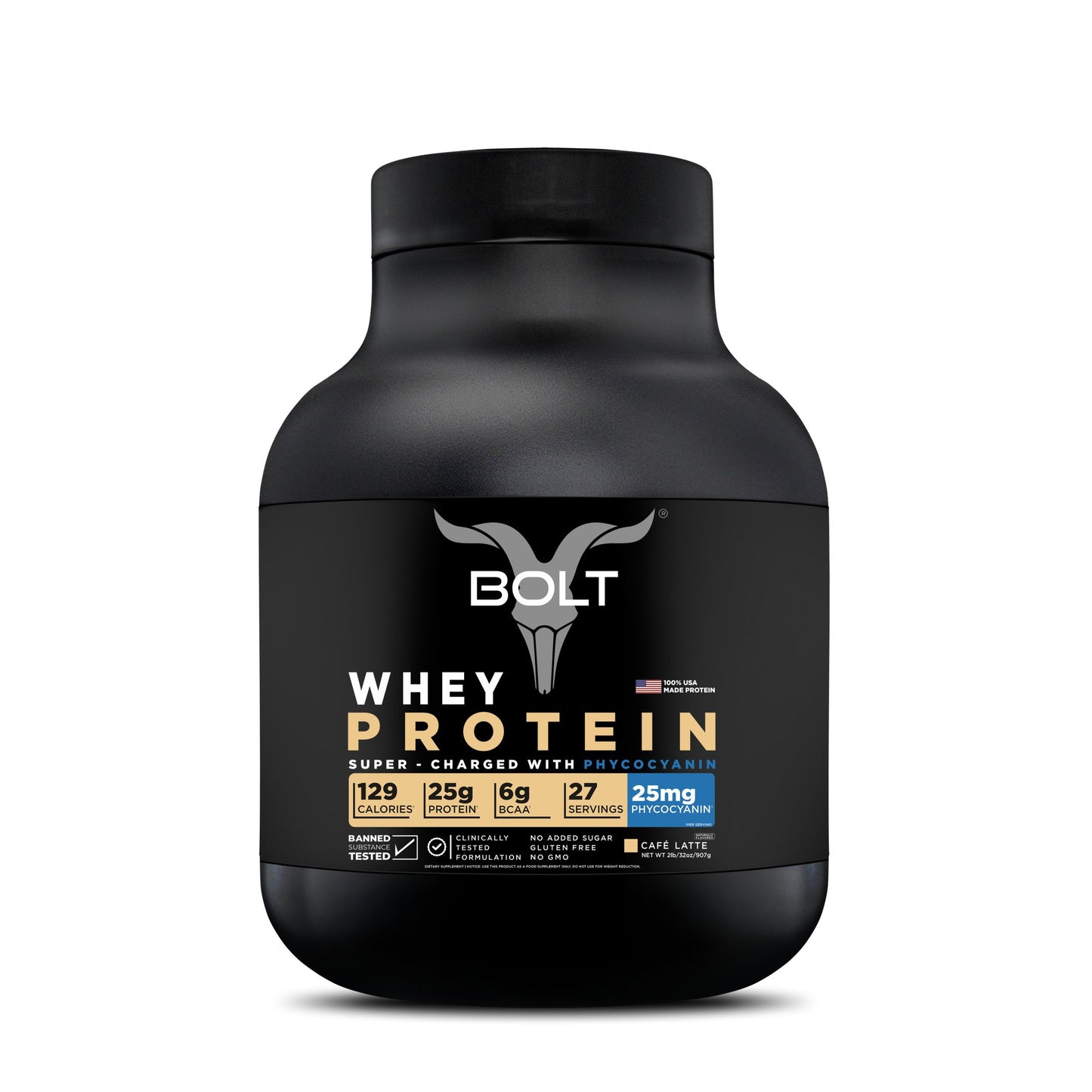Bolt Whey Protein Powder | With Superfood PHYCOCYANIN | USA Formulation & Origin