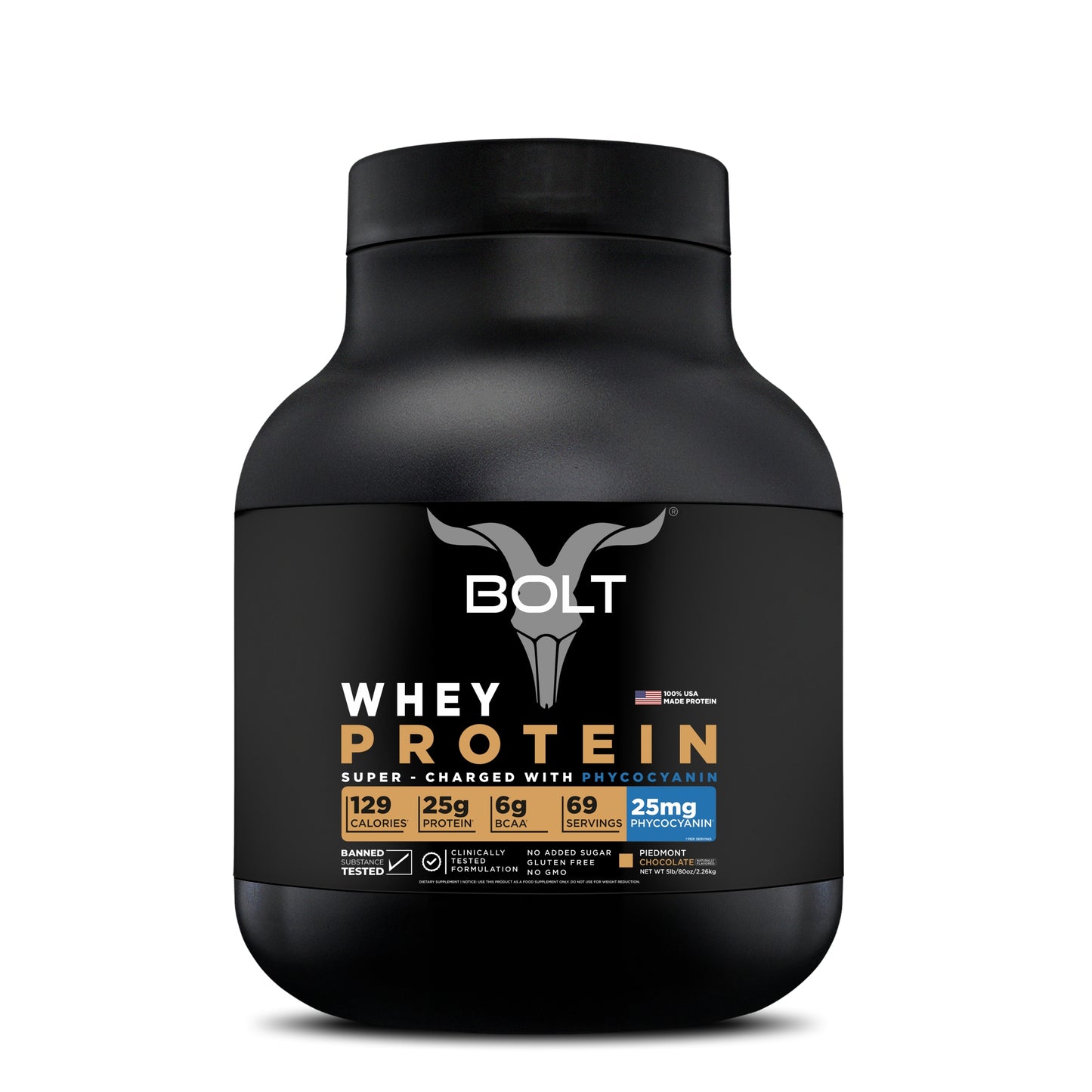 Bolt Whey Protein Powder | With Superfood PHYCOCYANIN | USA Formulation & Origin