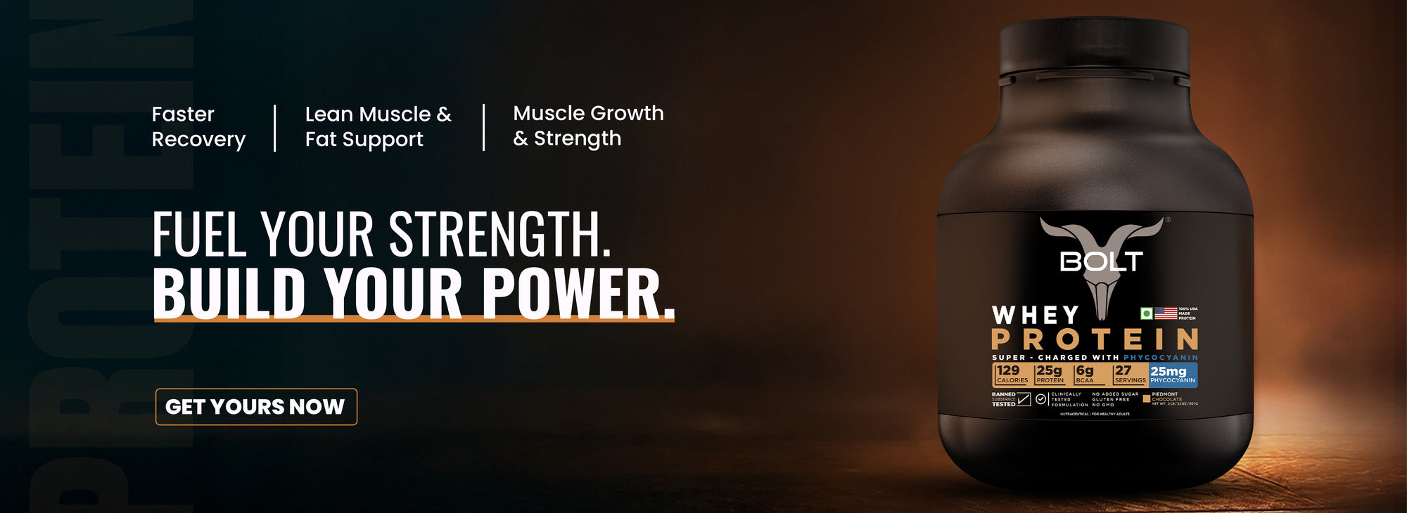 Bolt Whey Protein supports strength, recovery, and performance.