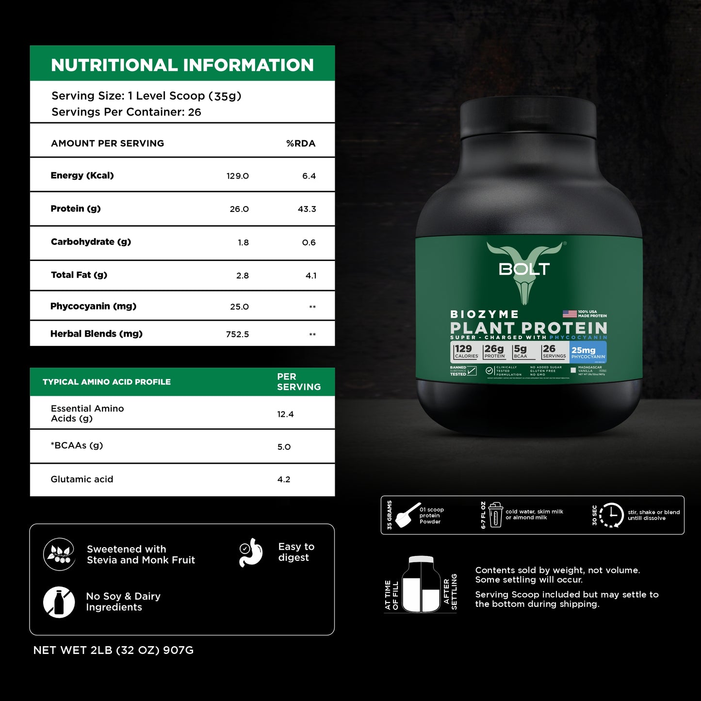 Madagascar Vanilla, biozyme plant protein