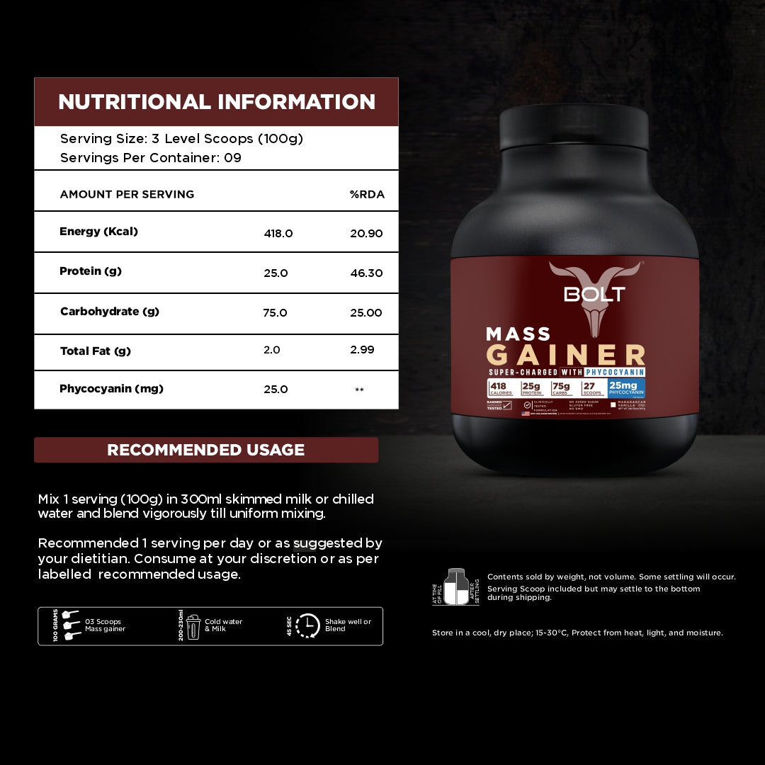 Madagascar Vanilla, mass gainer