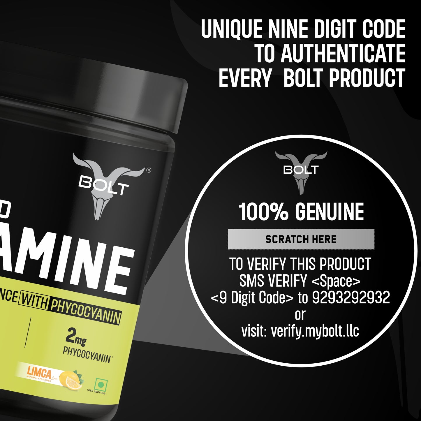 Bolt nutrition glutamine powder, lime limca