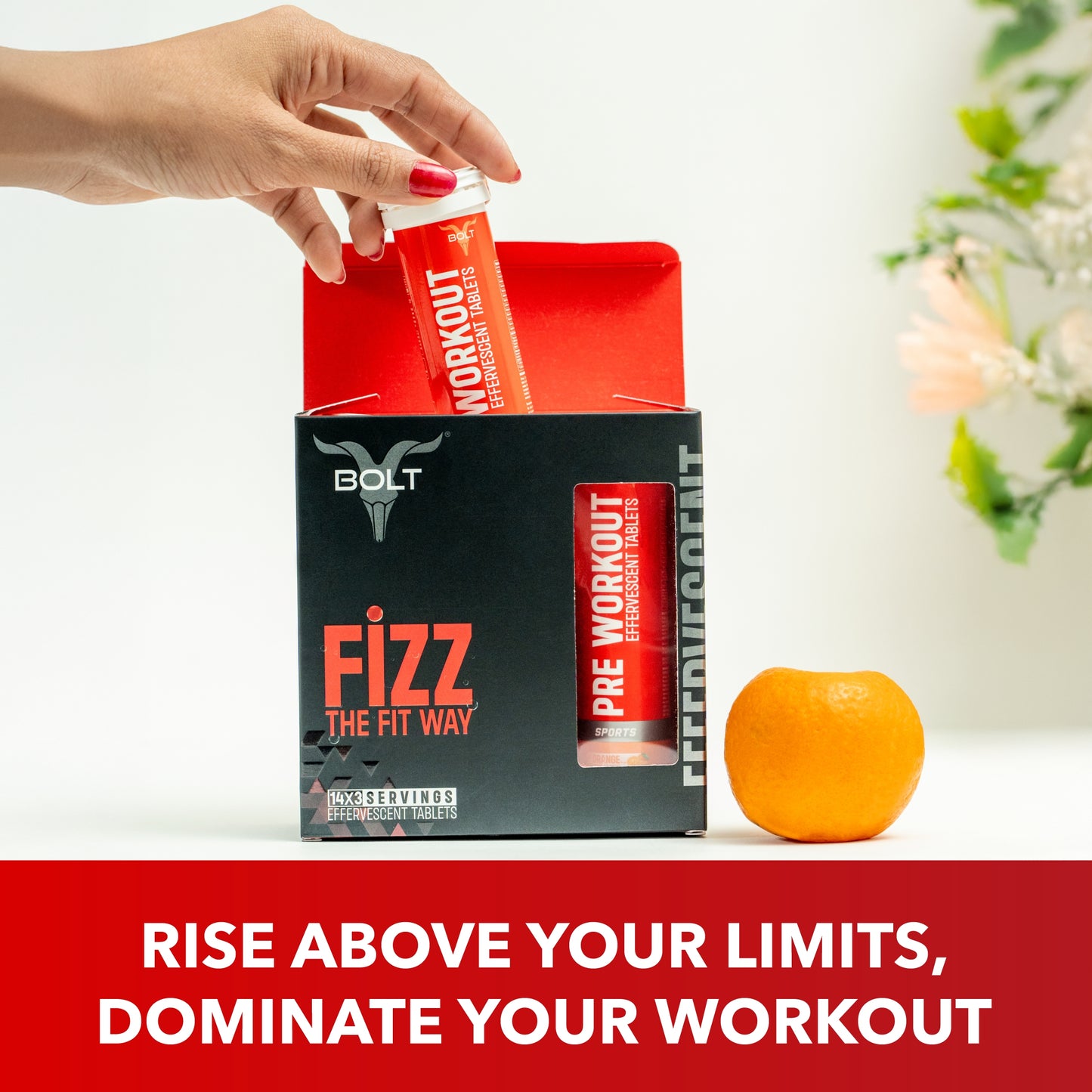 orange tangy, pre workout tabets