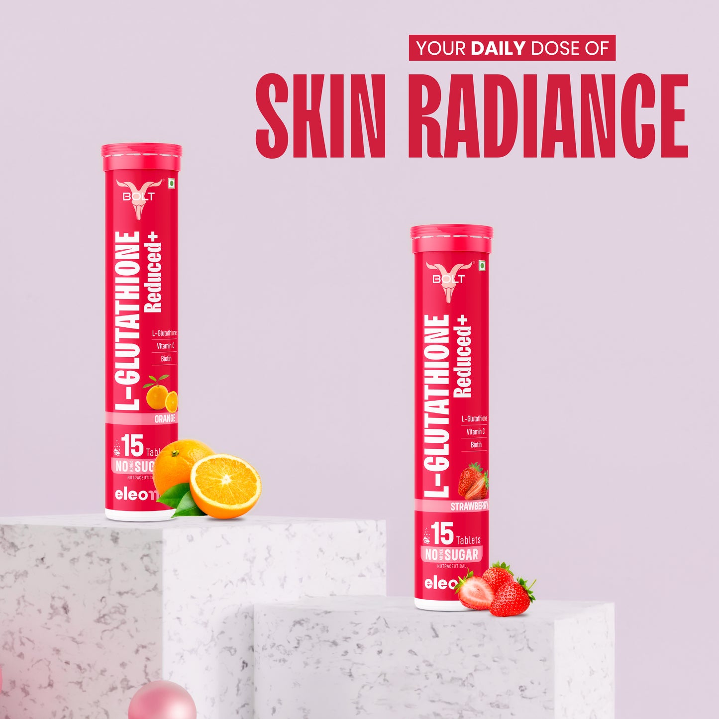 Orange L-Glutathione Effervescent Tablets for skin radiance
