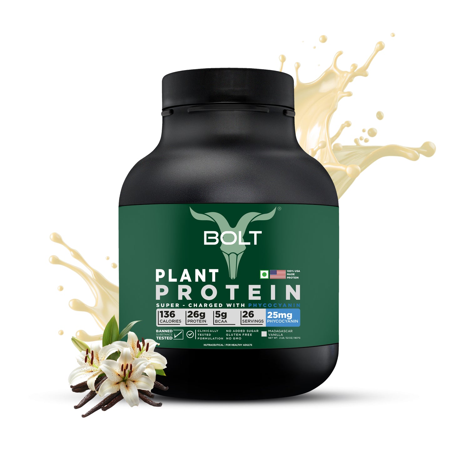 Biozyme Plant Protein Powder | 2LB, 26 Servings