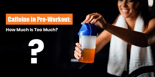 Gym athlete holding pre-workout supplement