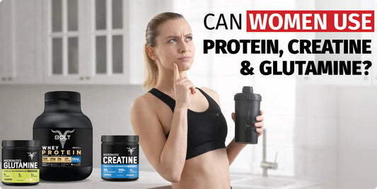 Can women use protein, creatine, and glutamine supplements safely for fitness and fat loss