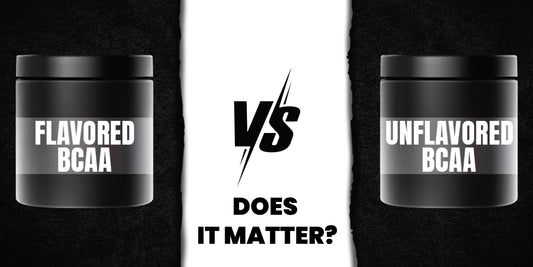 Flavored vs unflavored BCAA comparison showing two supplement jars and fitness choice concept
