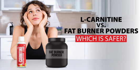 Comparison of L-Carnitine supplement and fat burner powder showing which option is safer for weight loss.