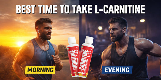 A fitness-themed comparison banner showing a man jogging during sunrise labeled “Morning” and another athlete training in the gym at night labeled “Evening,” 