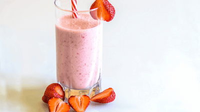 Delicious Strawberry Vanilla Shake made with BOLT Whey Protein