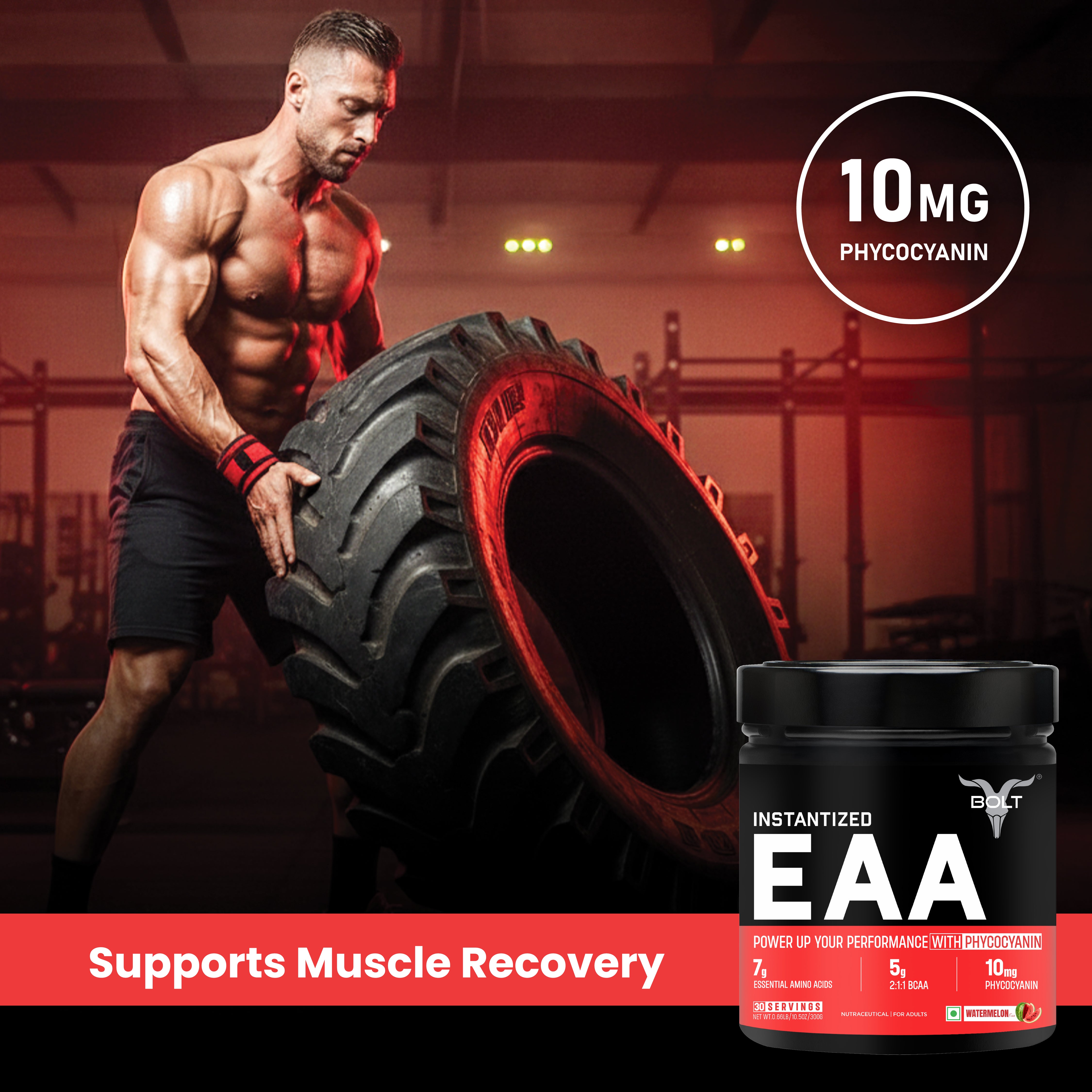 Buy Bolt EAA Supplement | 9 EAAs + 5g BCAA Intra Workout India