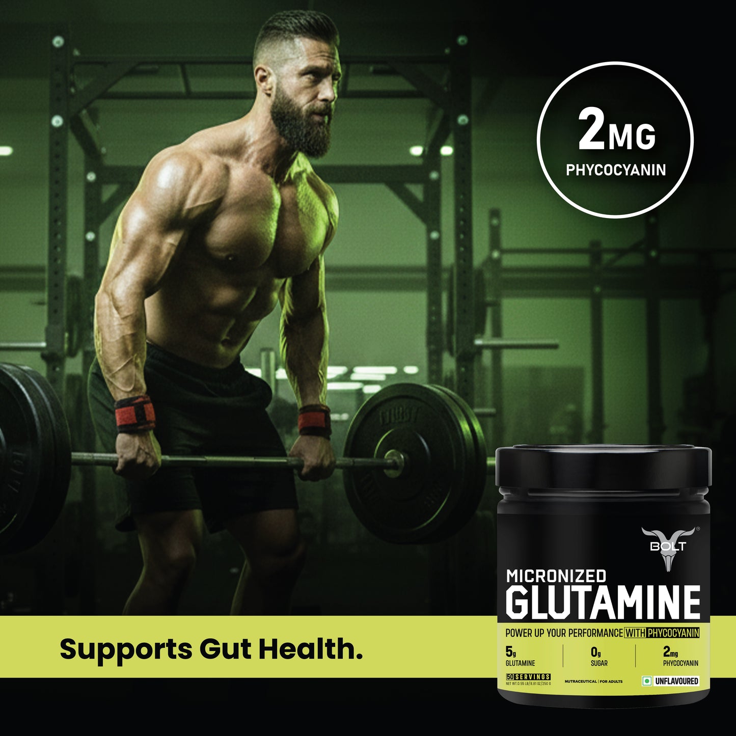 Unflavoured Bolt Micronized Glutamine
