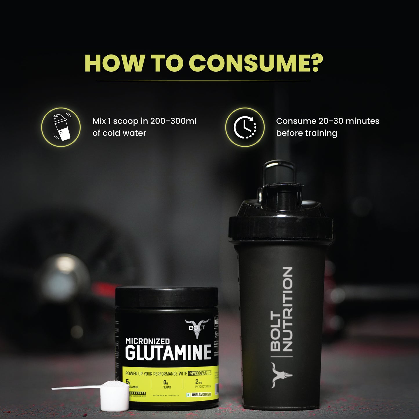 Unflavoured Bolt Micronized Glutamine