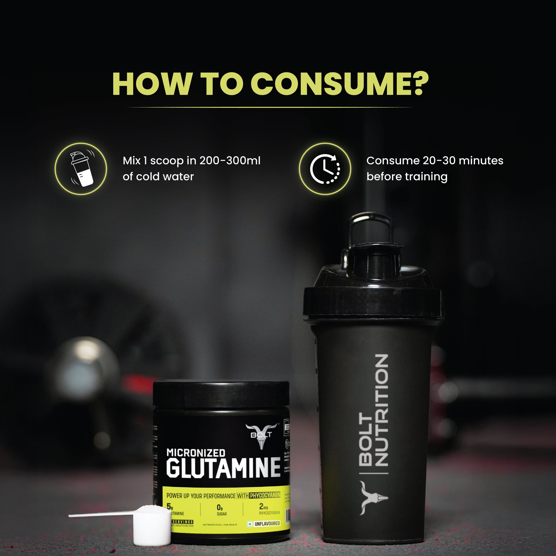 Unflavoured Bolt Micronized Glutamine