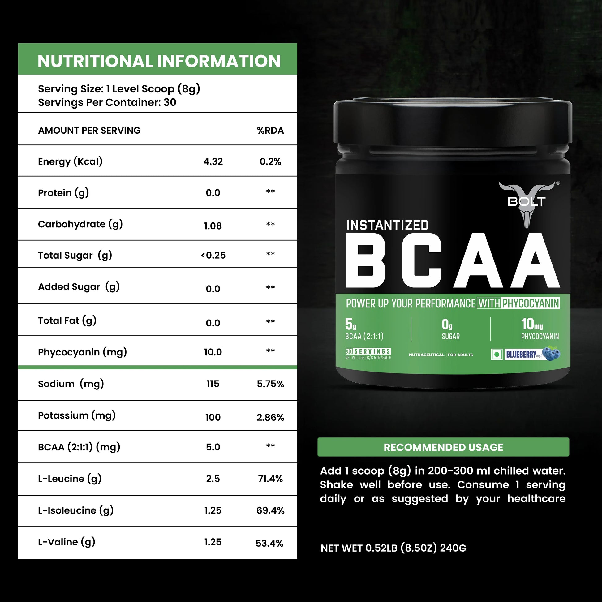 Blueberry-BCAA supplement 