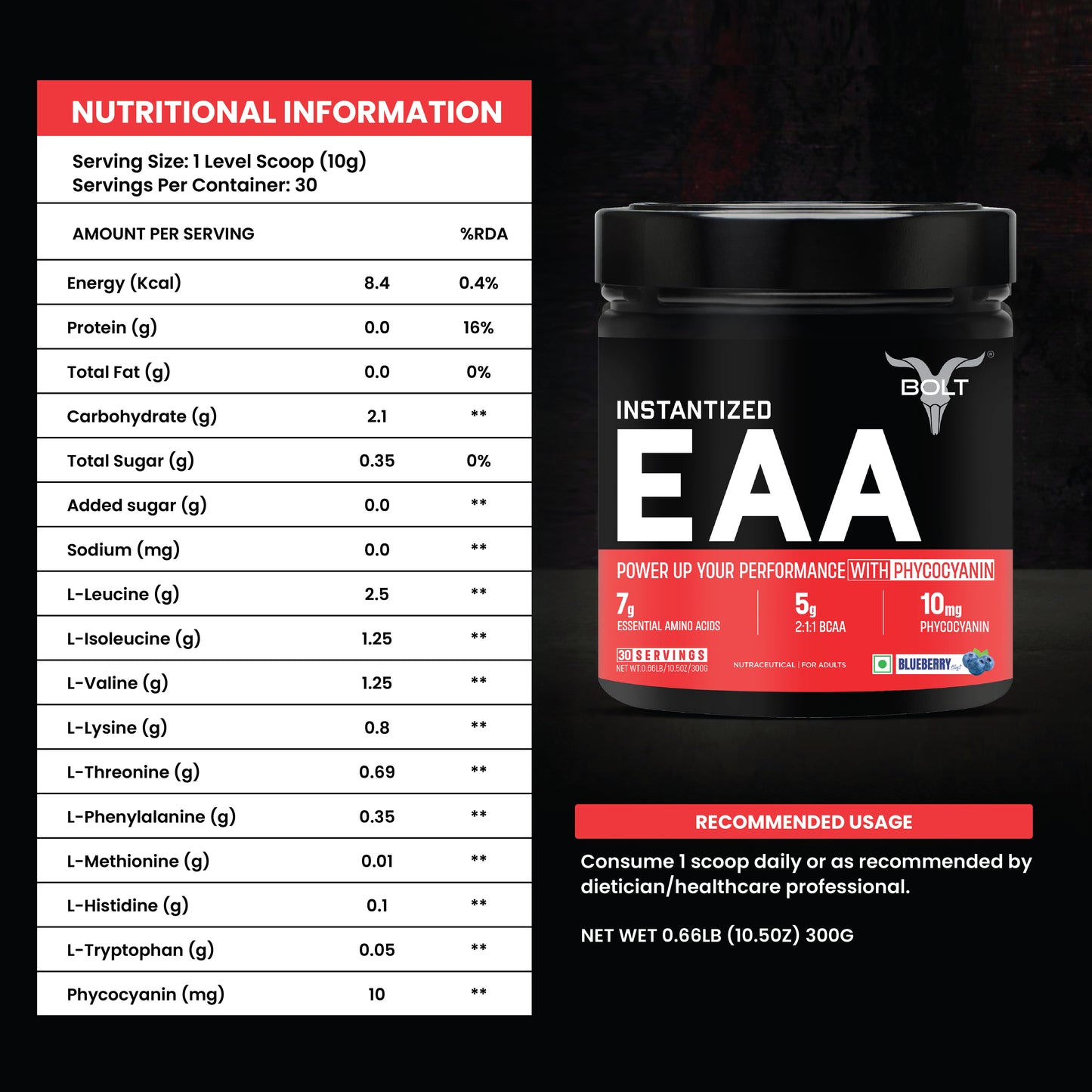 Blueberry -Bolt EAA supplement 