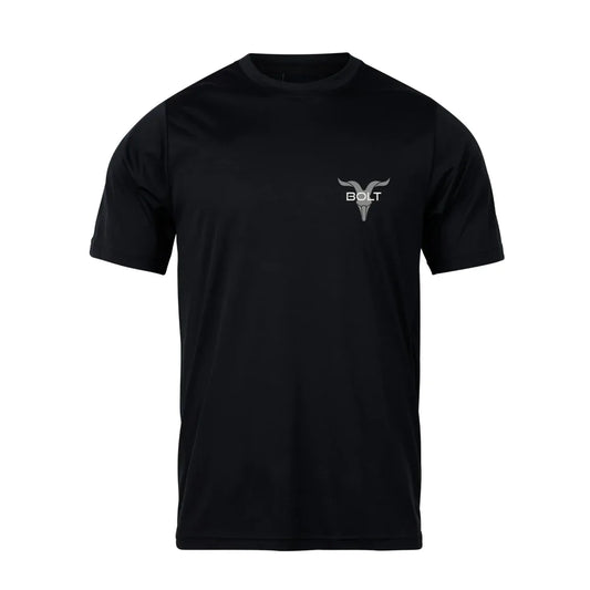 Bolt Active Half Sleeve Tee Sweat Wicking & Gym Ready Black half sleeve tee, xxl ,Xl, L ,M