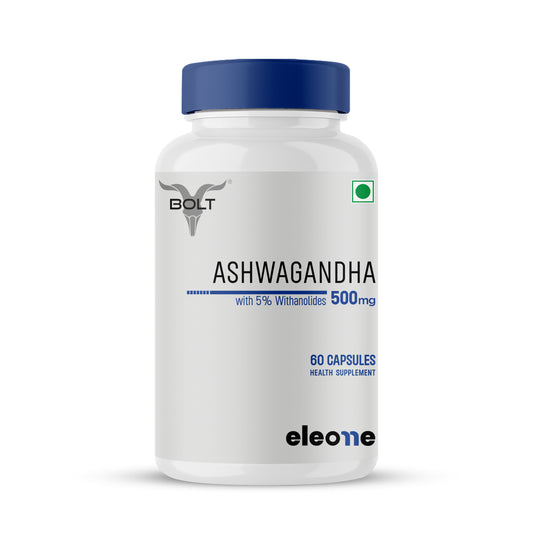 eleone by Bolt Ashwagandha (30 Veg Capsules) | standardized to 5% Withanolides | Support strength & energy