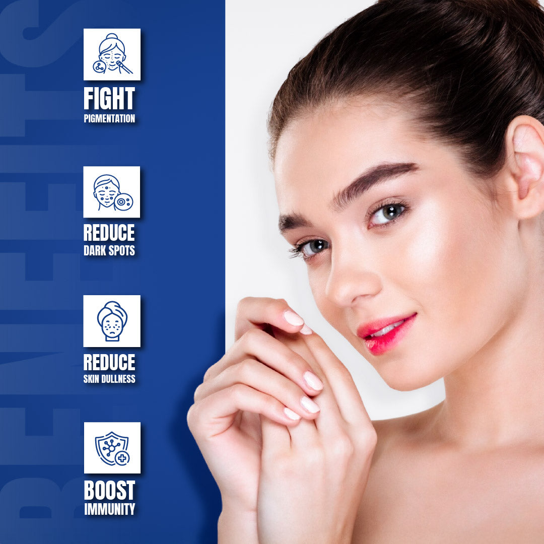 eleone by Bolt Glutathione (30 Veg Capsules) | With Vitamin C & E, Biotin | For Skin Glow and Hydration