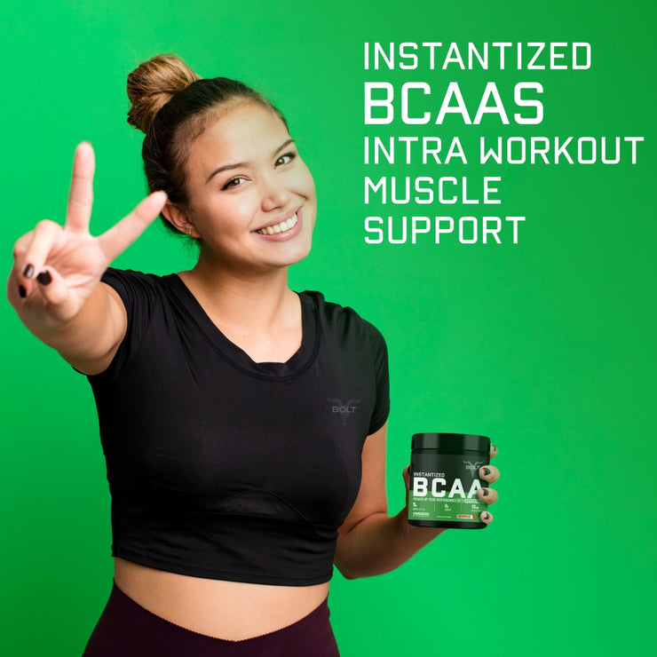 Bolt Instantized BCAA | 5g BCAAs in 2:1:1 Ratio | 30 servings | For Muscle Recovery & Endurance | Intra workout