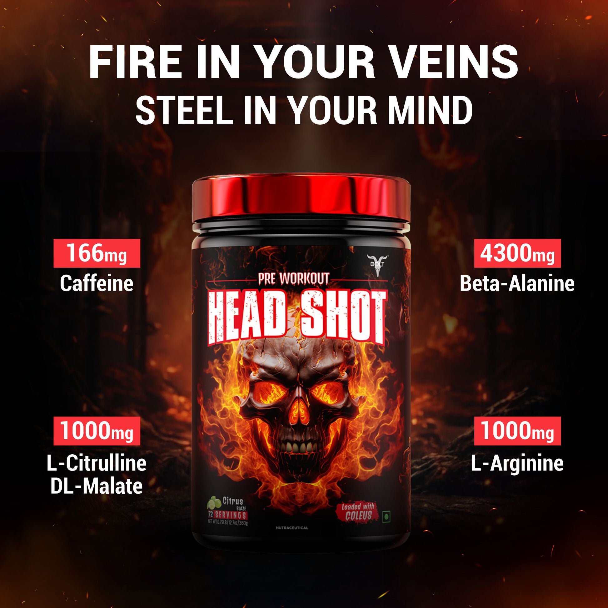 Citrus Blaze head shot pre workout