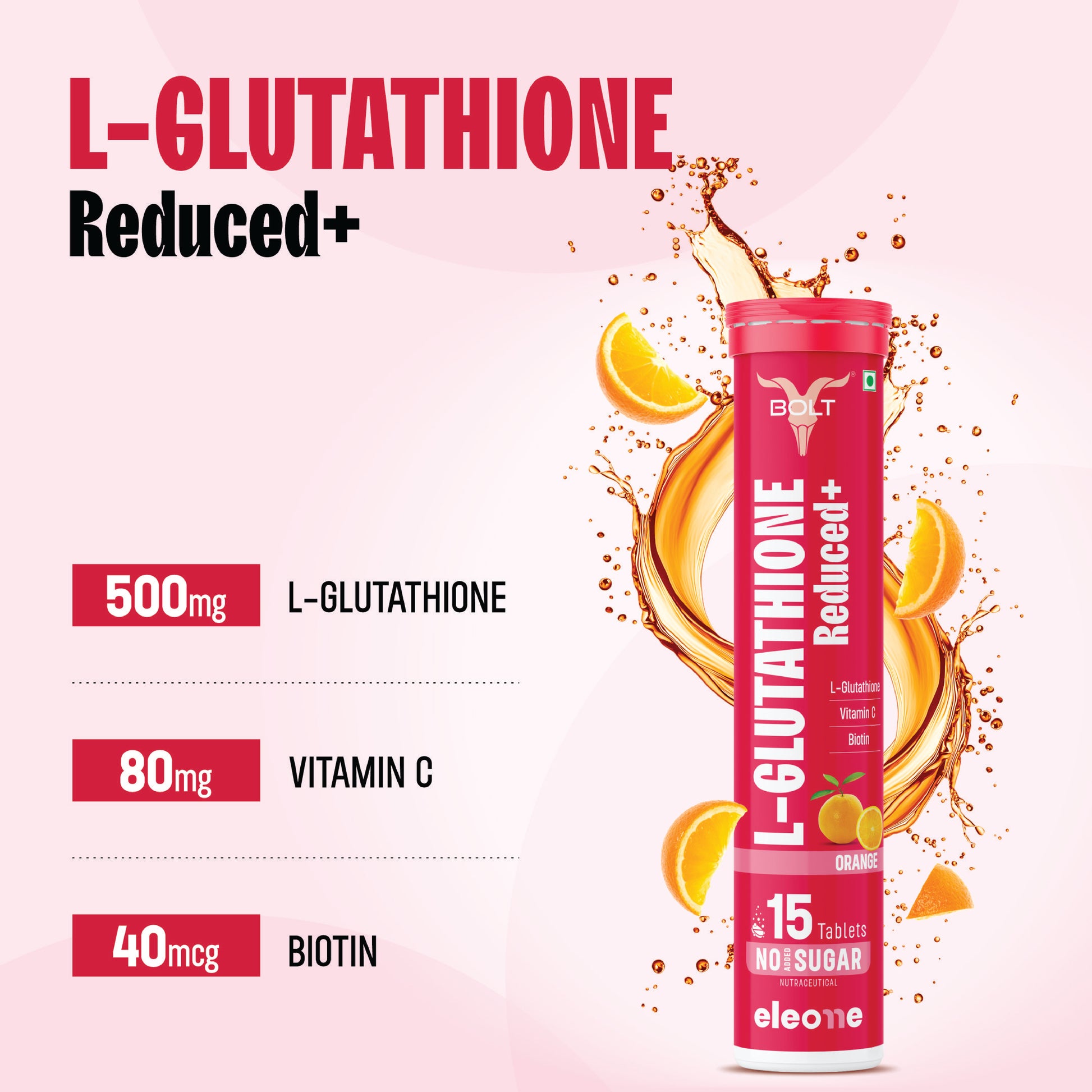 Orange L-Glutathione Reduced+ supplement 