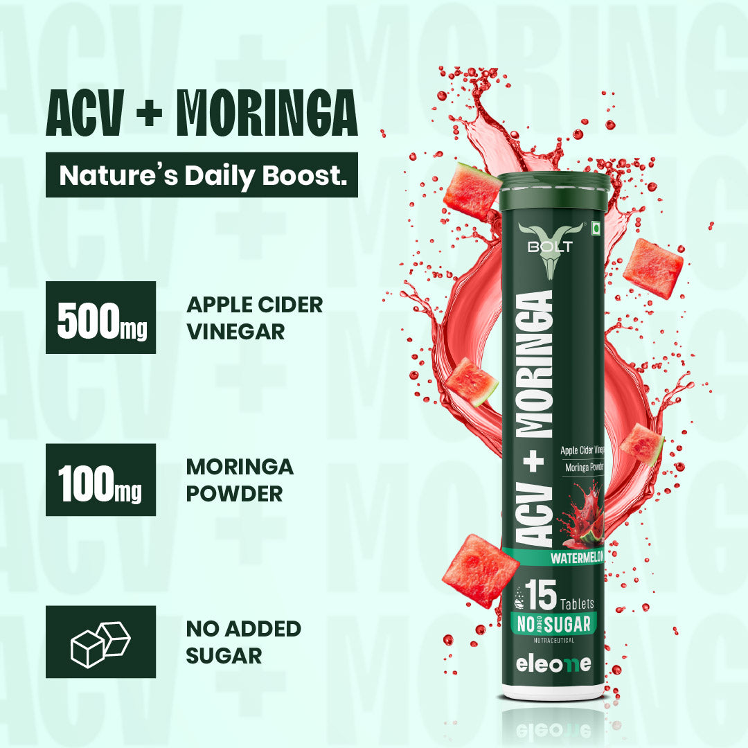 Watermelon Bolt by eleone ACV + Moringa supplement 