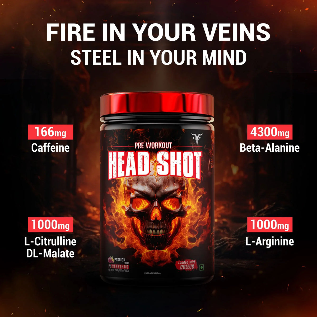 Buy Headshot Pre Workout Powder for Intense Training | Bolt Nutrition