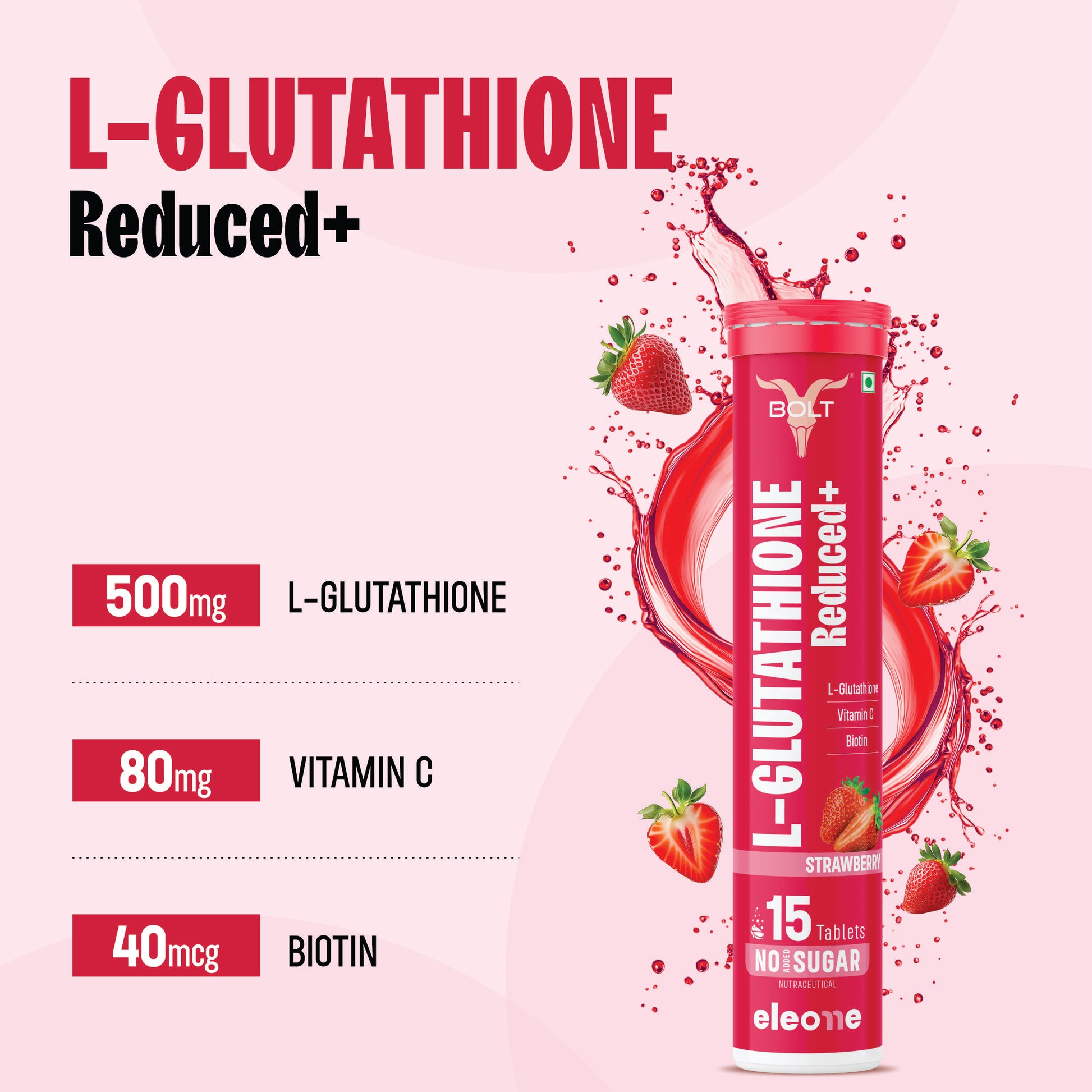 Strawberry L-Glutathione Reduced+ supplement 