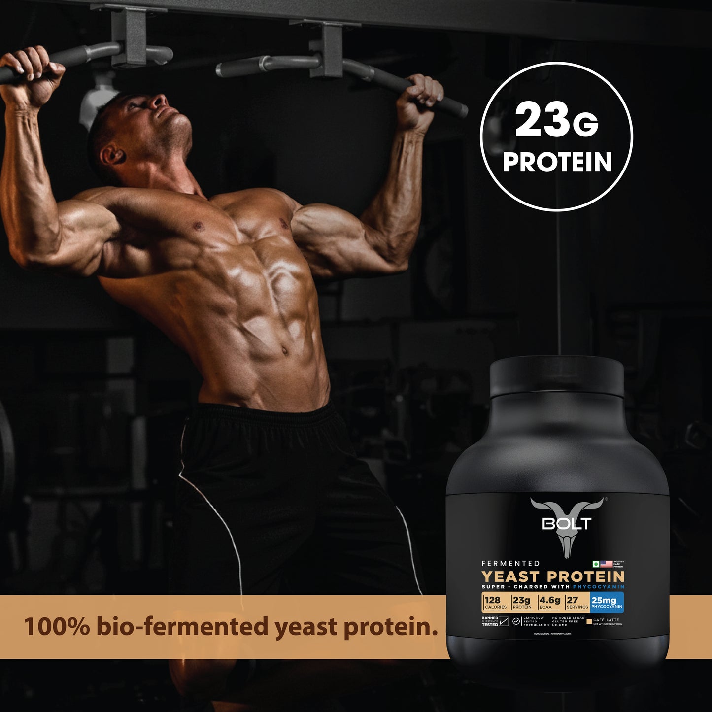 Cafe latte_yeast protein per serve 23g