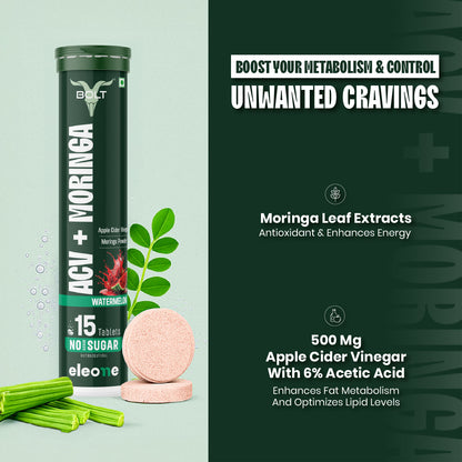 Watermelon Bolt by eleone ACV + Moringa supplement 