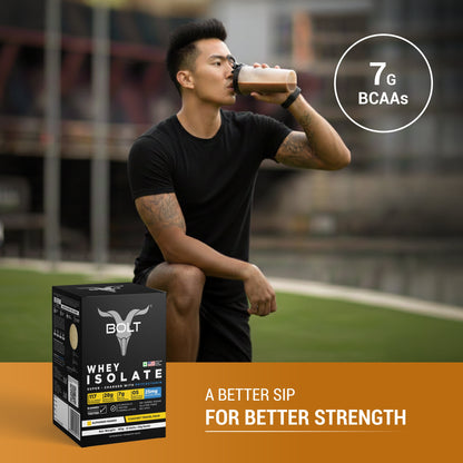 Bolt Whey Isolate Protein 5 Sachet Travel (5x33g) | With Superfood PHYCOCYANIN | USA Formulation & Origin-Dietary Supplements-Bolt Nutrition India-Bolt Nutrition, Alphonso Mango