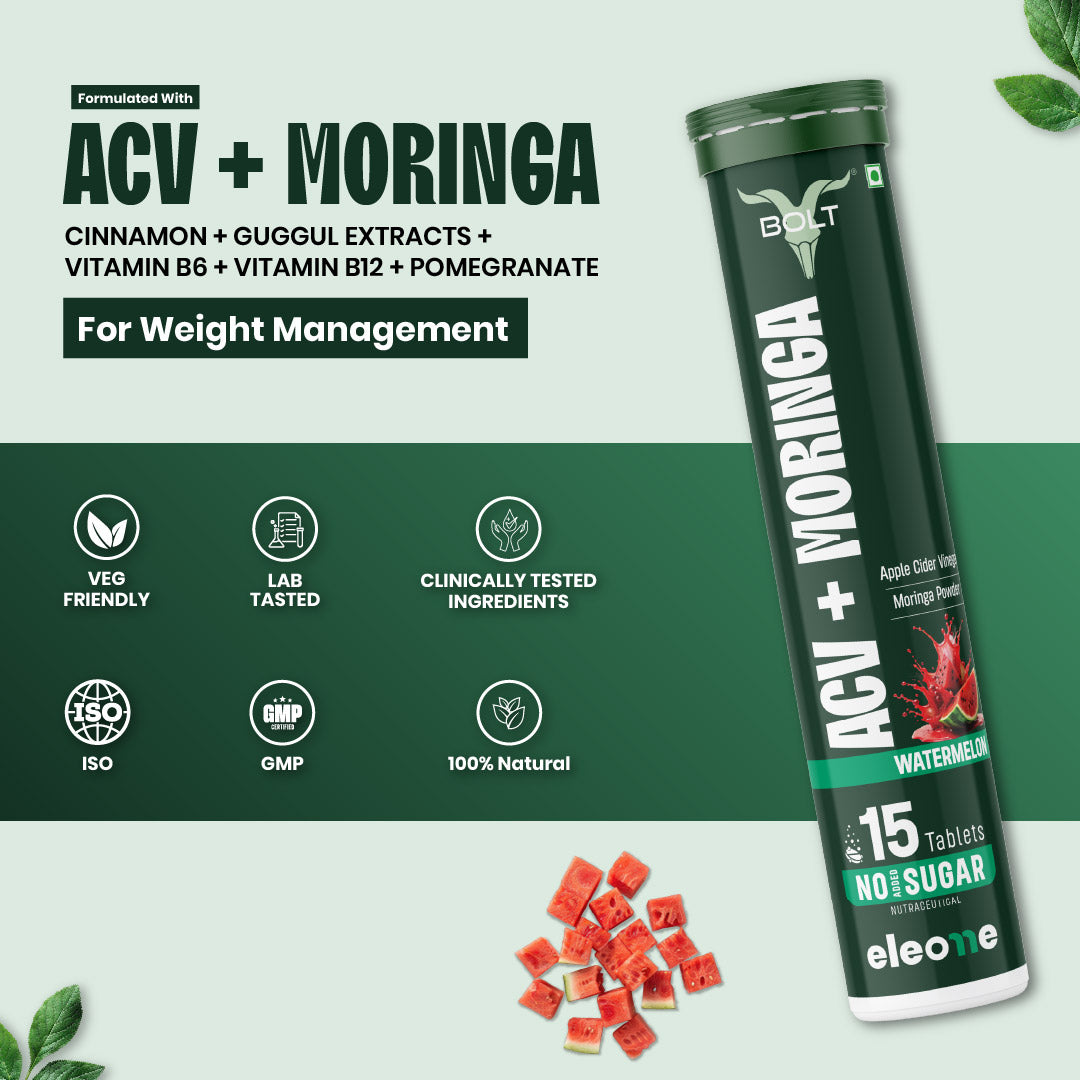 Watermelon Bolt by eleone ACV + Moringa supplement 