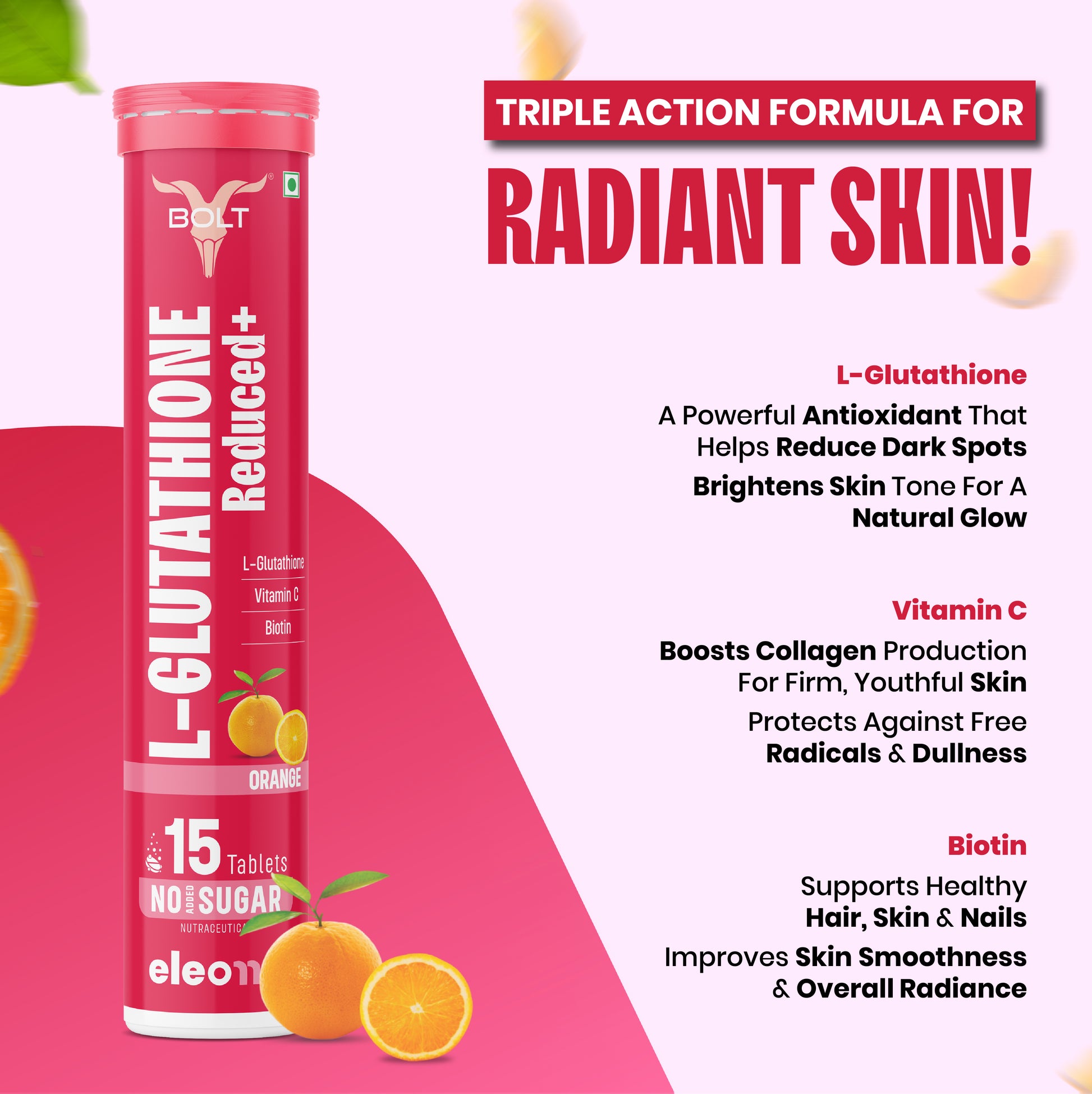 Orange L-Glutathione Reduced+ supplement 