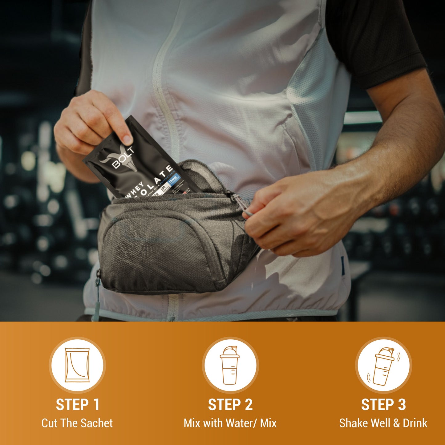 Bolt Whey Isolate Protein 5 Sachet Travel (5x33g) | With Superfood PHYCOCYANIN | USA Formulation & Origin-Dietary Supplements-Bolt Nutrition India-Bolt Nutrition, Cafe Latte