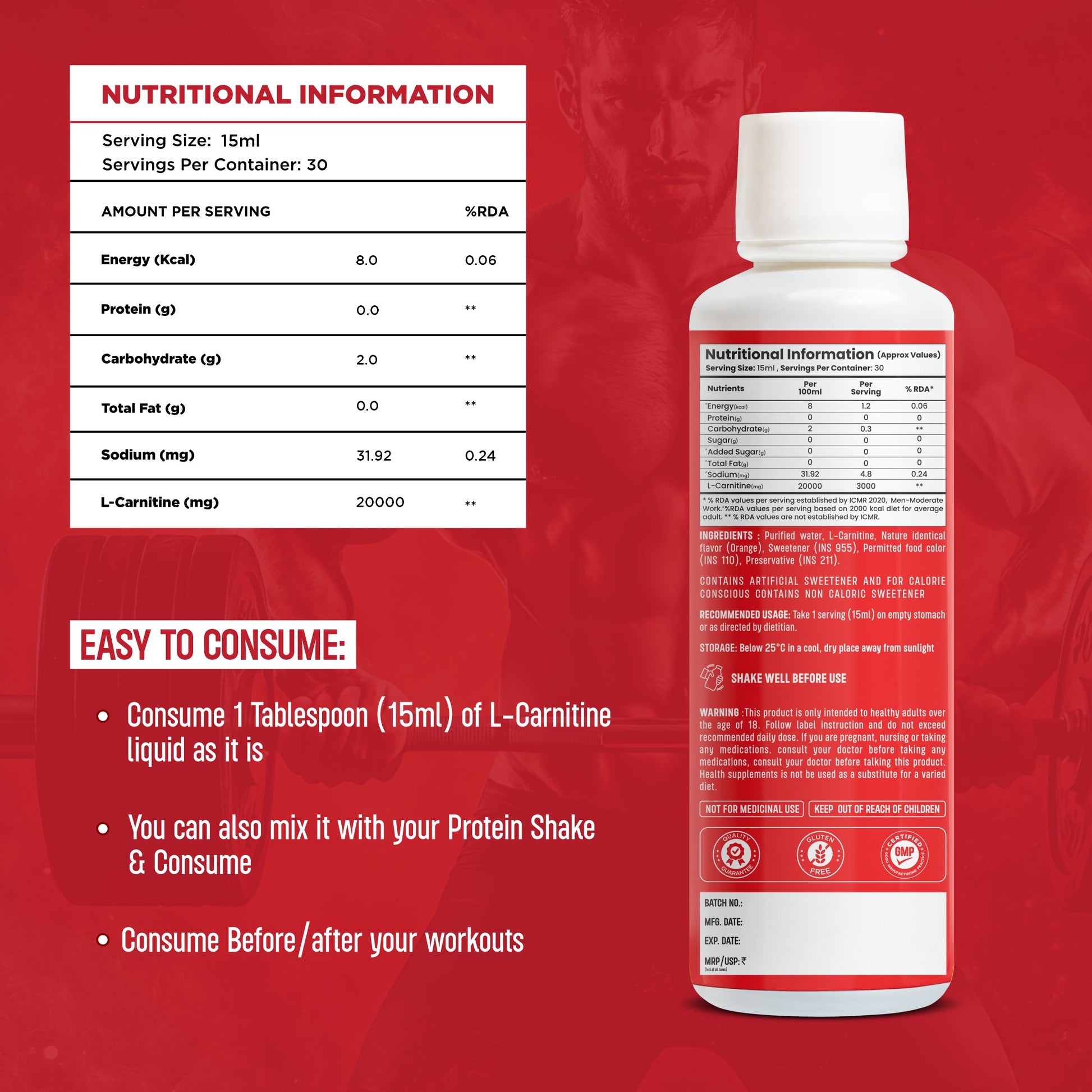Bolt Liquid L-Carnitine 3000mg