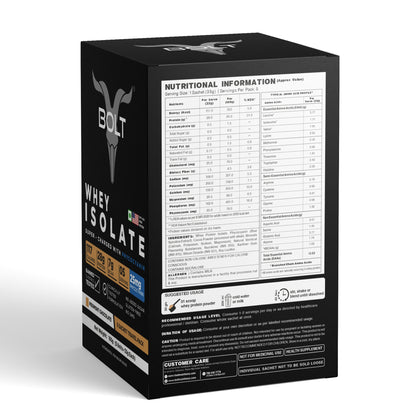 Bolt Whey Isolate Protein Piedmont Chocolate nutritional information