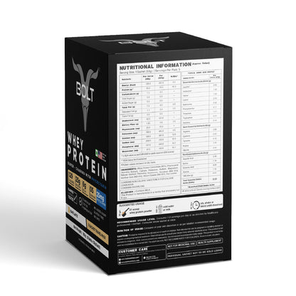 Cafe Latte_Box of Bolt whey protein on a white background