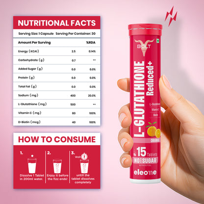 Orange L-Glutathione Reduced+ supplement 