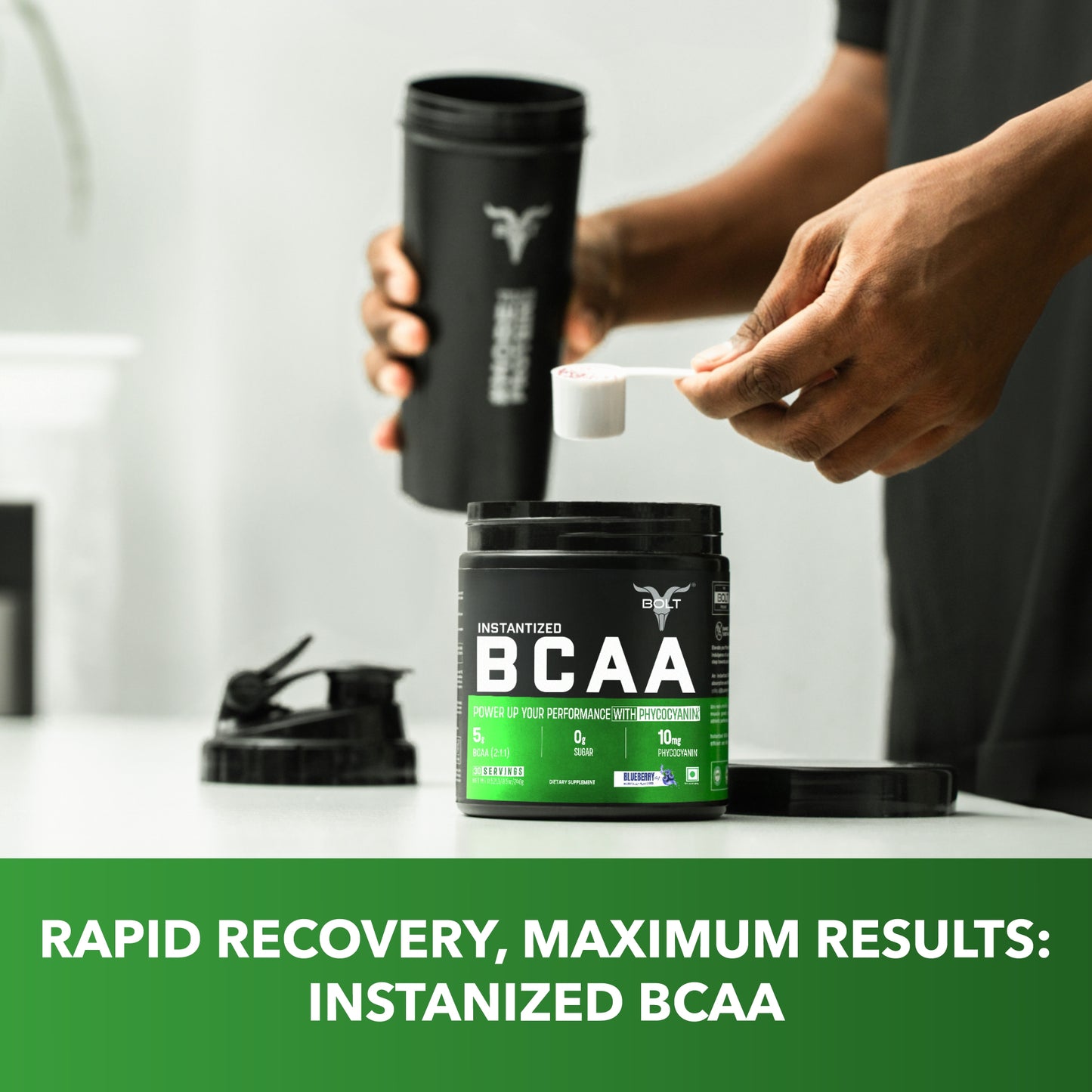 Bolt Instantized BCAA | 5g BCAAs in 2:1:1 Ratio | USA Formulation & Origin