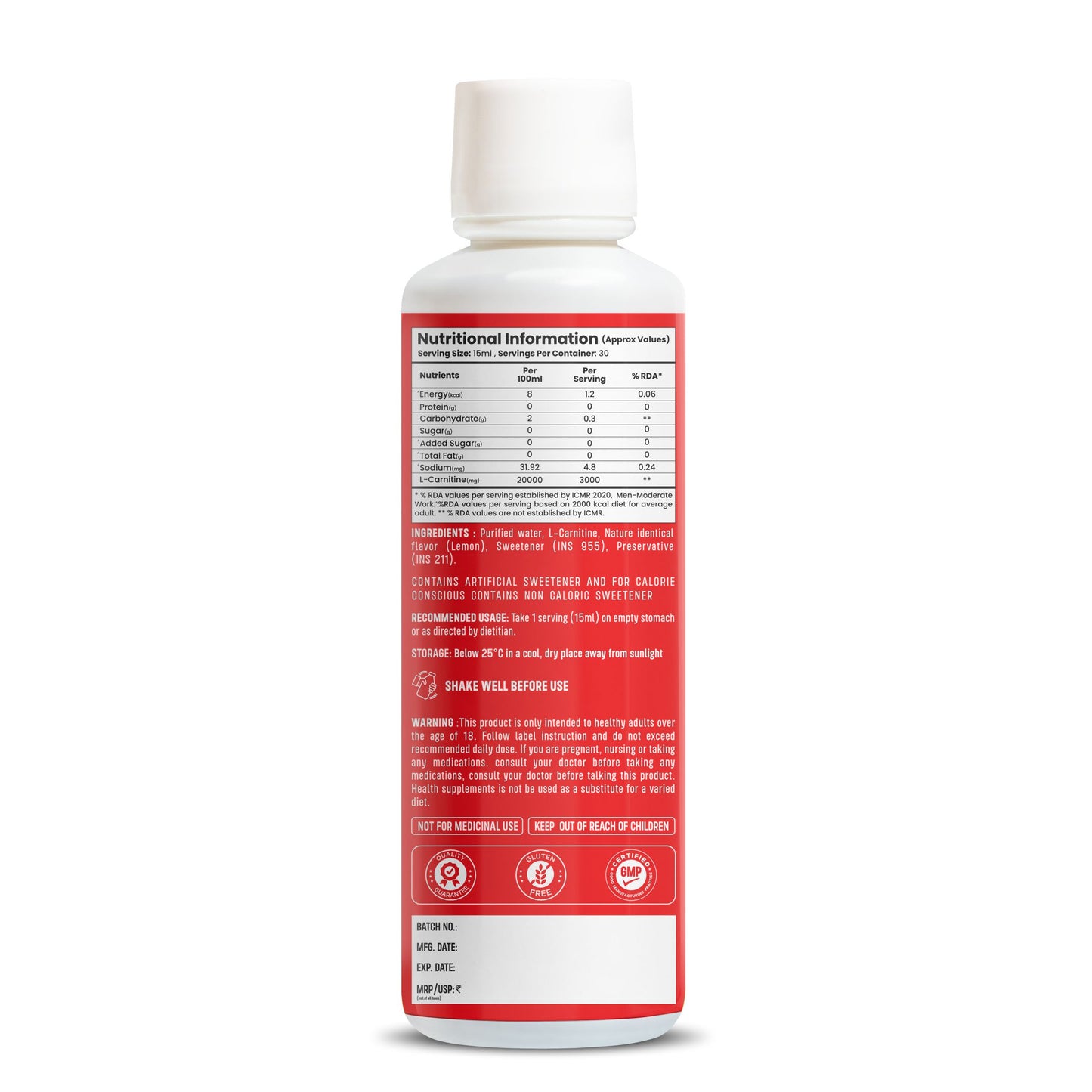 Orange rush L-Carnitine liquid 3000mg in India