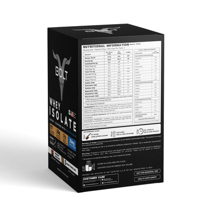 Bolt Whey Isolate Protein Piedmont Chocolate nutritional information