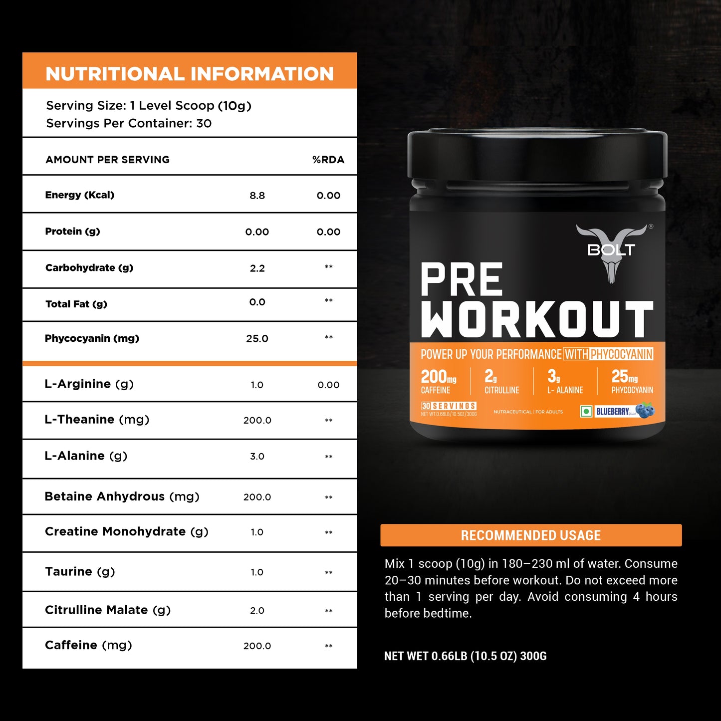 Blueberry- Pre-workout supplement 