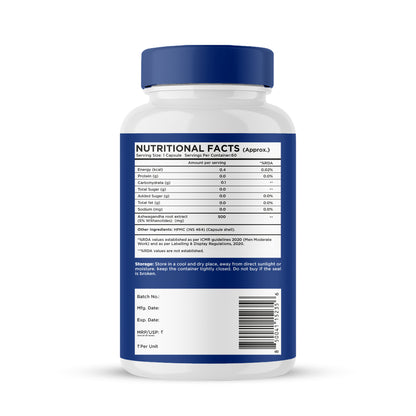 eleone by Bolt Ashwagandha (30 Veg Capsules) | standardized to 5% Withanolides | Support strength & energy