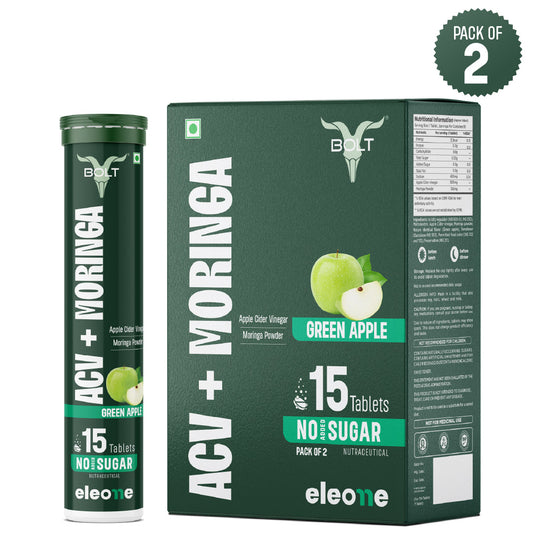 Green apple Bolt by eleone ACV + Moringa supplement 