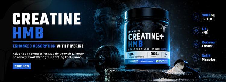 Powered by bolt creatine hmb for advance formula for muscle growth