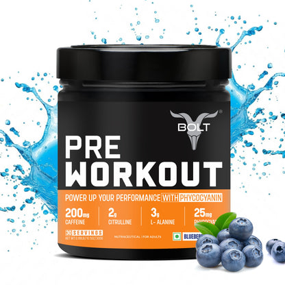 bolt pre workout blueberry flavour